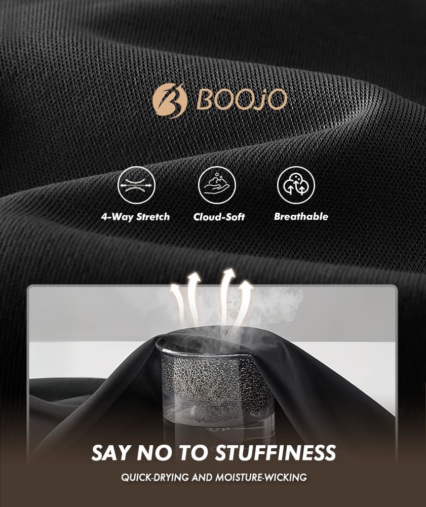 BOOJO 5 Pack Workout Shirts for Men-Quick Dry Black Gym Moisture Wicking Short Sleeve T-Shirts for Running Athletic Casual - Image 3