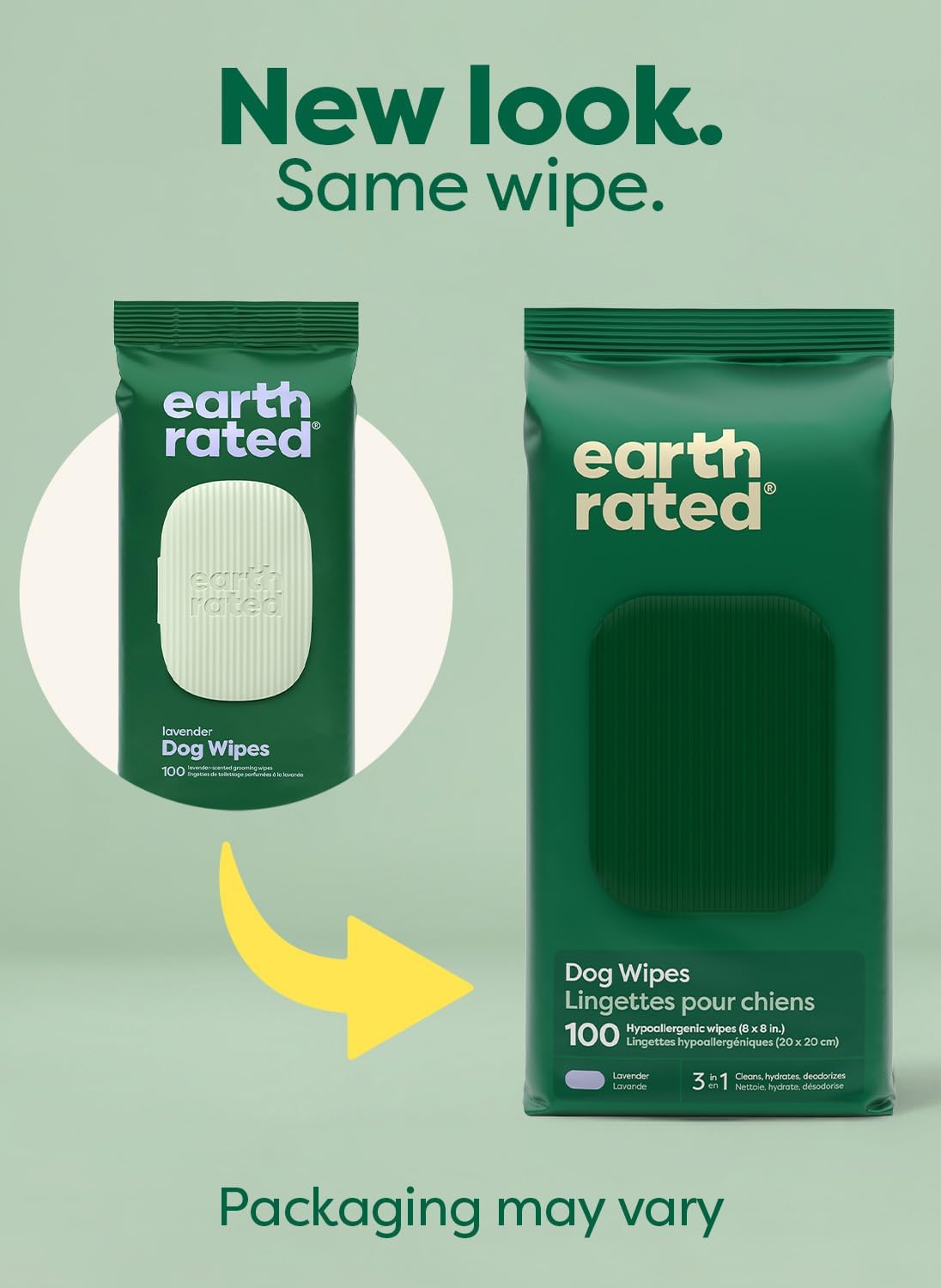 Earth Rated Dog Wipes, Hypoallergenic, 3-in-1 Cleaning and Hydrating, for Grooming Paws, Body and Butt, Lavender Scented, 100 Count - Image 2