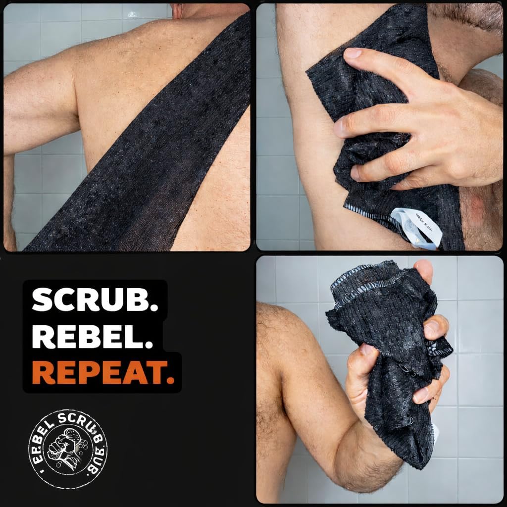 Extra Rough Exfoliating Washcloth. Deep Clean Body Washcloth for Men, Back Exfoliator Shower Towel. x1-Pack - Image 7