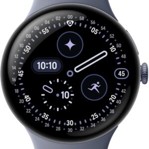 Google Pixel Watch 4 (45mm) – Android Smartwatch with Heart Rate and Sleep Tracking – 40-Hour Battery – Fitness Tracking – Google AI – Satin Moonstone Aluminum Case – Moonstone Active Band – Wi-Fi