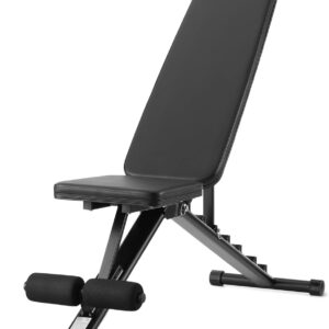 Amazon Basics Adjustable Workout Weight Bench Press, Foldable for Home Gym, Supports up to 660 Pounds, Black