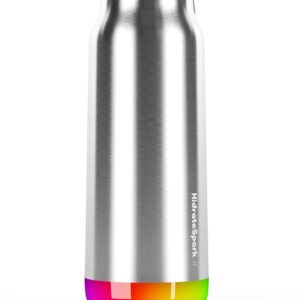 Hidrate Spark PRO Smart Water Bottle – Tracks Water Intake & Glows to Remind You to Stay Hydrated, Chug & Straw lid, 32oz, Brushed
