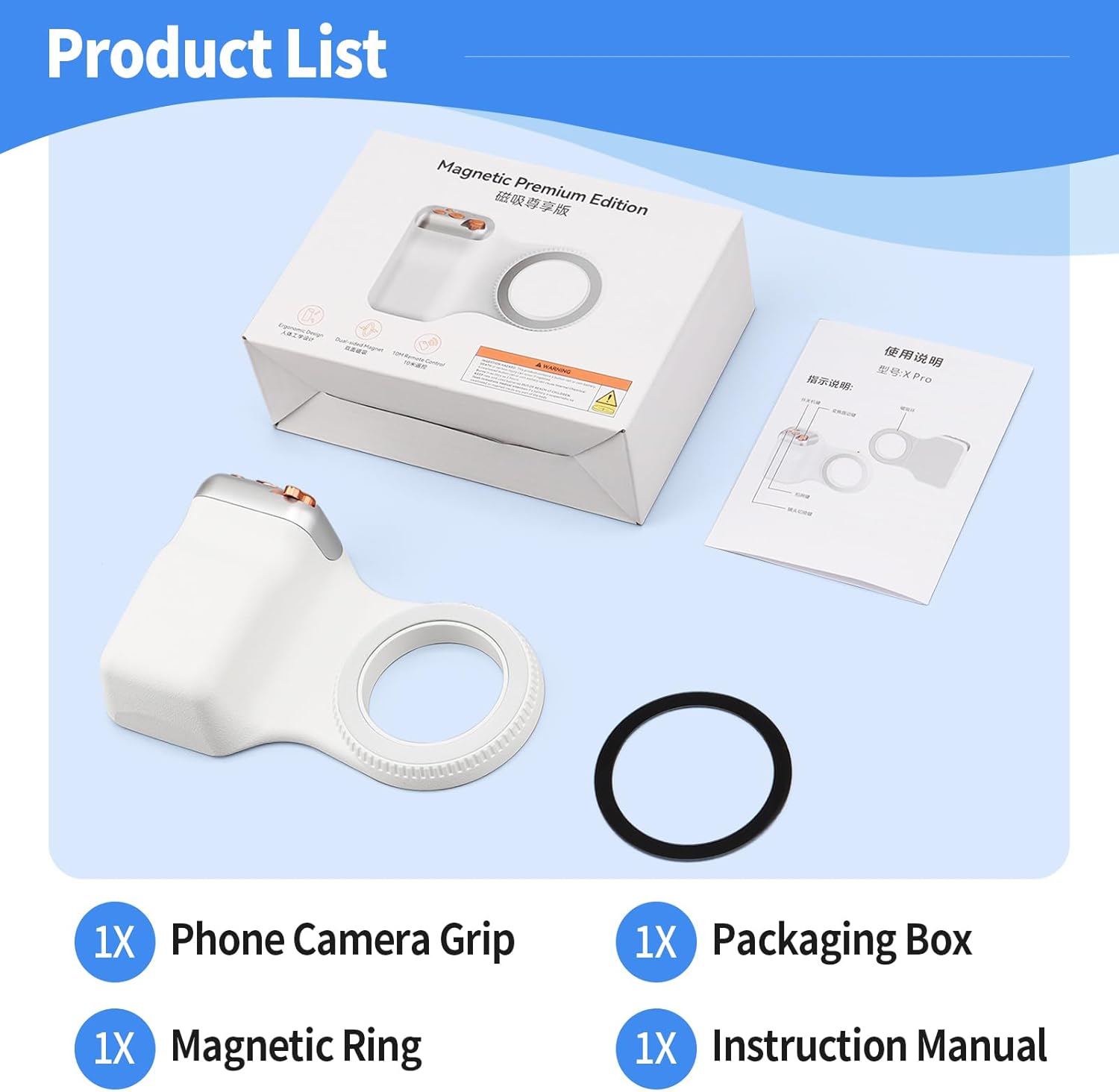 Magnetic Phone Camera Grip,Smartphone Shooting Holder, Selfie Handle Fun Shot Magnetic Grip for iPhone & Android with Wireless Shutter Button, Creator Kit for TikTok/Selfies/Photography/Video - Image 8