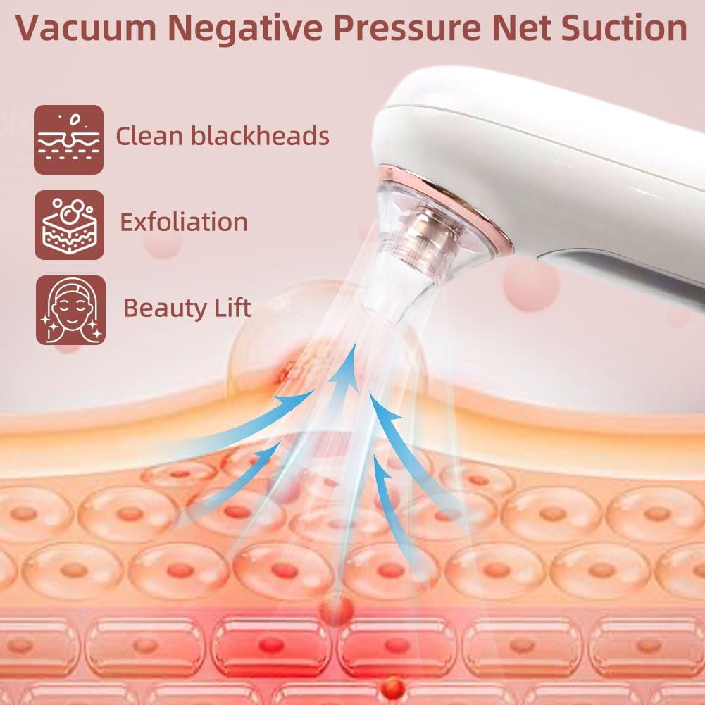 2026 Upgraded 5-Speed Blackhead Remover Vacuum, Type-C Rechargeable Blackhead Extractor with 4 Removable Heads, Black Head Extractor Tool for Women and Men, White Heads Removal for Face & Nose - Image 8