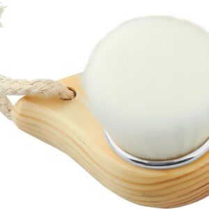 Soft Bristle Facial Cleansing Brush for Deep Pore Cleaning, Travel-Friendly Face Beauty Brush with Ergonomic Handle, Brown