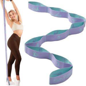 Slim Panda Stretch Strap, Multi-Loop for Physical Therapy,Elastic Yoga Stretching Strap for Dance,Yoga, Pilates & Gymnastics Exercise, Ballet Stretching Band for Flexibility, Leg Stretching