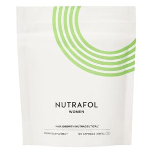 Nutrafol Women’s Hair Growth Supplements, for Women Ages 18-44, Clinically Proven Hair Supplement for Visibly Thicker and Stronger Hair, Dermatologist Recommended – 1 Month Supply, 1 Refill Pouch