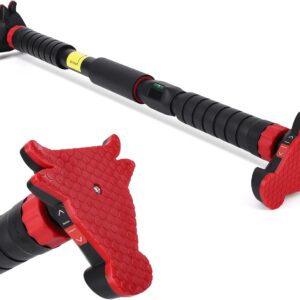 Garvee 27-42in Adjustable Pull Up Bar for Doorway Without Screws, Pull Up Bar with Level Meter and Auto Lock, Heavy Duty 440 LBS for Home Gym Strength Training and Upper Body Workout