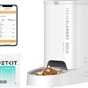 PETKIT Automatic Cat Feeder, 2.4G WiFi Automatic Dog Feeder, App Control Pet Food Dispenser with Triple Fresh-Lock System, Up to 10 Meals Per Day, Schedule Feeding, Food Shortage Alert, 3L Capacity