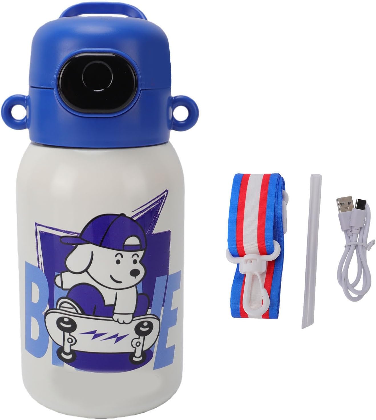Smart Fingerprint Kids Water Bottle, 550ml Insulated Stainless Steel Vacuum Cup with Fingerprint Lock and USB C Charging, for Children School Outdoor Travel - Image 7