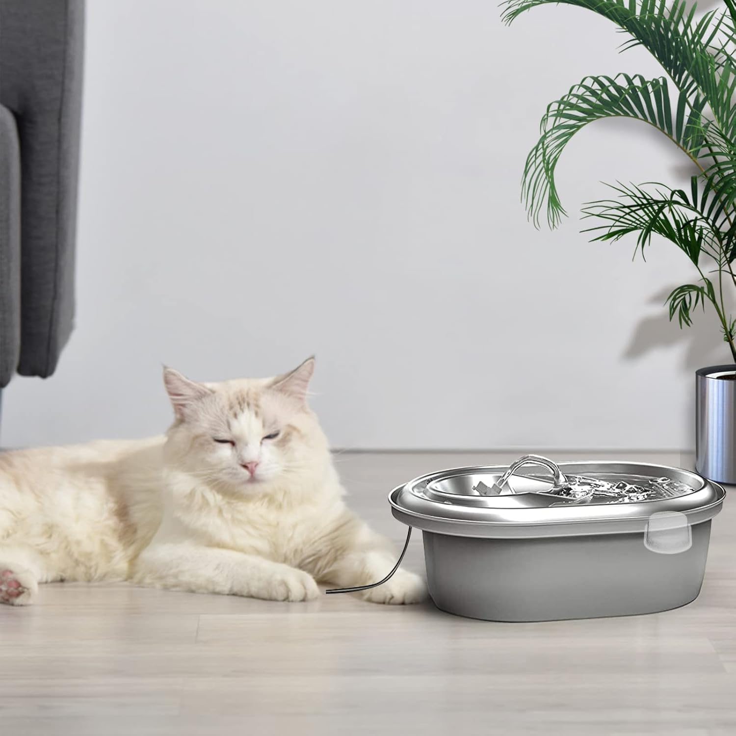 Cat Water Fountain Filters, Compatible with Stainless Steel Pet Fountain 8 Filters with 8 Sponges Replacement Filters for Cat Fountain (8 Filters& 8 Sponges) - Image 6