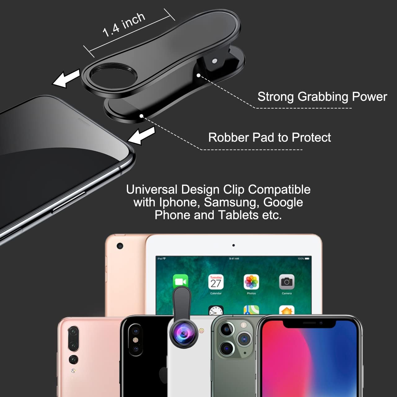 KEYWING Fisheye Lens 198° Fish Eye Phone Camera Lens Kit for iPhone Fish Bowl Camera Lens Attachments for iPhone Samsung Smartphone Black - Image 5