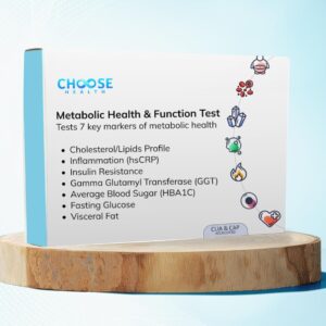 Choose Health 7-in-1 Metabolic Health Test | Cholesterol, Average Blood Sugars, Insulin Resistance And Many More | At-Home Test Kit | Not avail in NY, RI