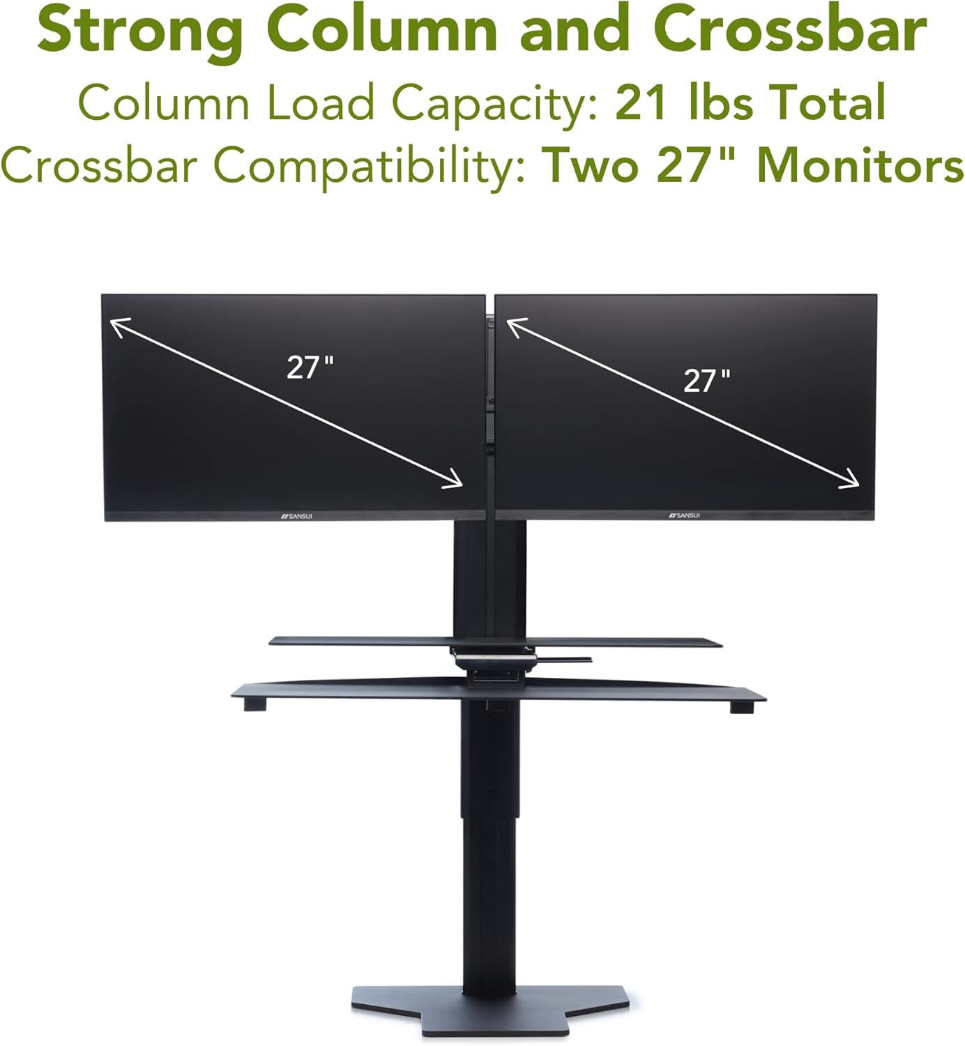 Perfect POSTURE Sit2Stand Standing Desk Converter with Dual Monitor Mount – 18” Height Adjustable Sit-Stand Workstation – Black - Image 5