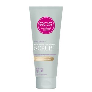 eos Cashmere Skin Collection Pre-Shave Scrub – Vanilla Cashmere, Exfoliating Body Scrub, Hydrating, Shea Sugar, 7 fl oz