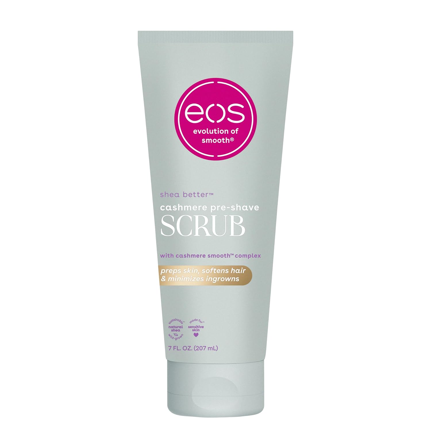 eos Cashmere Skin Collection Pre-Shave Scrub - Vanilla Cashmere, Exfoliating Body Scrub, Hydrating, Shea Sugar, 7 fl oz