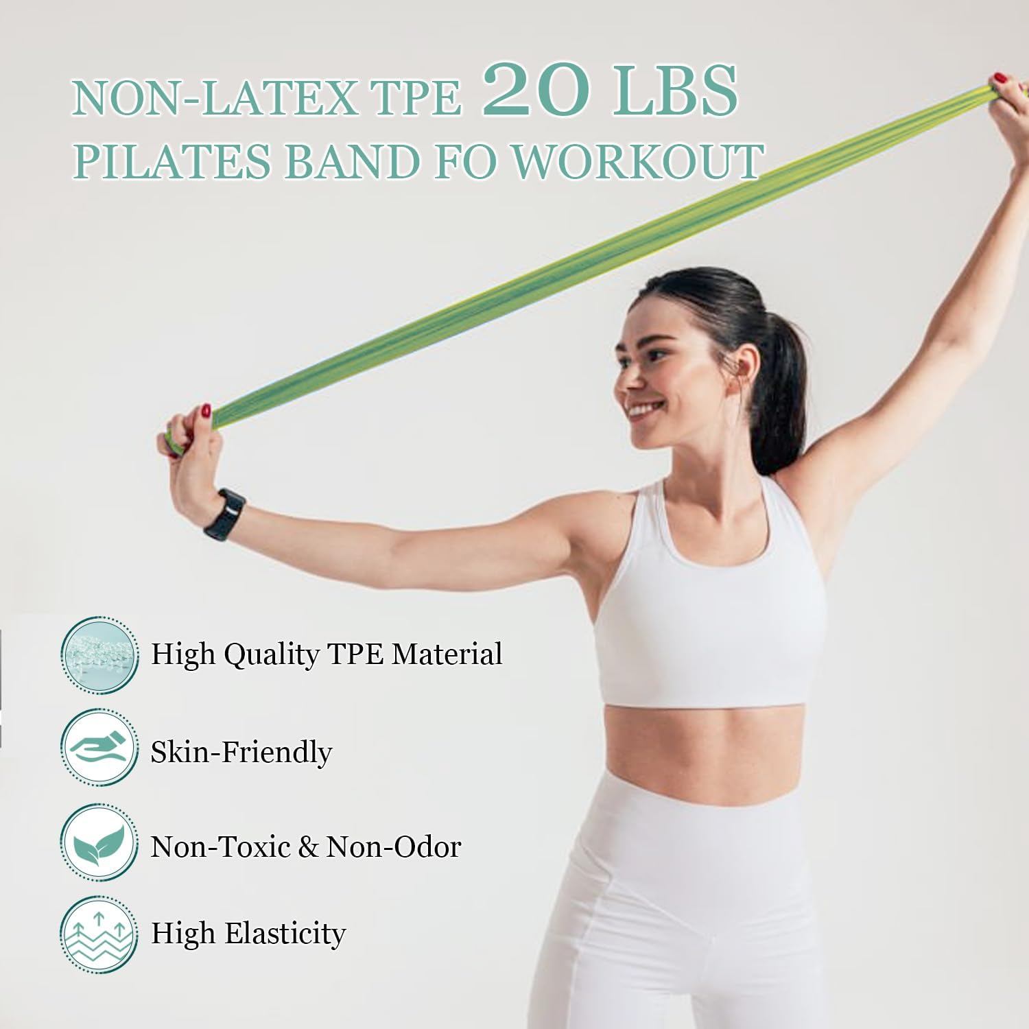 HIMESPORNER Pilates Equipment Kit for Home Workout, Pilates Ring and Ball Set with 2.2lb *2 Dumbbells, Fabric Resistance Bands, Tape Measure, Bag, Pilates Essentials Accessories for Women Yoga - Image 7