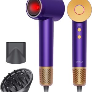 Ionic Hair Dryer Professional, High Speed Hair Dryer 180,000 RPM for Fast Drying, Best Blow Dryers for Women 1600W Powerful Fast Drying Quiet and Lightweight for Travel, Women’s Gift