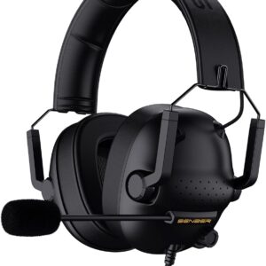 SENZER SG500 Surround Sound Pro Gaming Headset with Noise Cancelling Microphone – Soft Memory Foam Padding – Portable Foldable Headphones for PC, PS4, PS5, Xbox One, Switch – Black