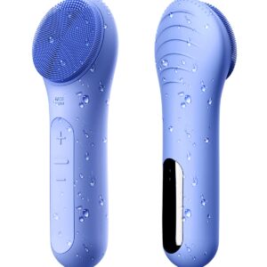 NågraCoola CLIE Facial Cleansing Brush, Waterproof and Rechargeable Face Scrub Brush for Men & Women, Cleansing, Exfoliating and Massaging, Electric Face Scrubber – Blue