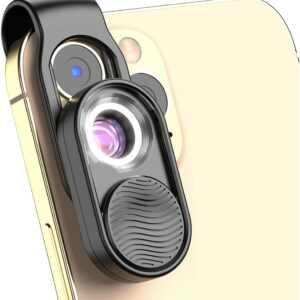 APEXEL Nano Zoom 100x Phone Micro Lens with LED Light for Smartphone – Pocket Microscope & Camera Lens Attachment