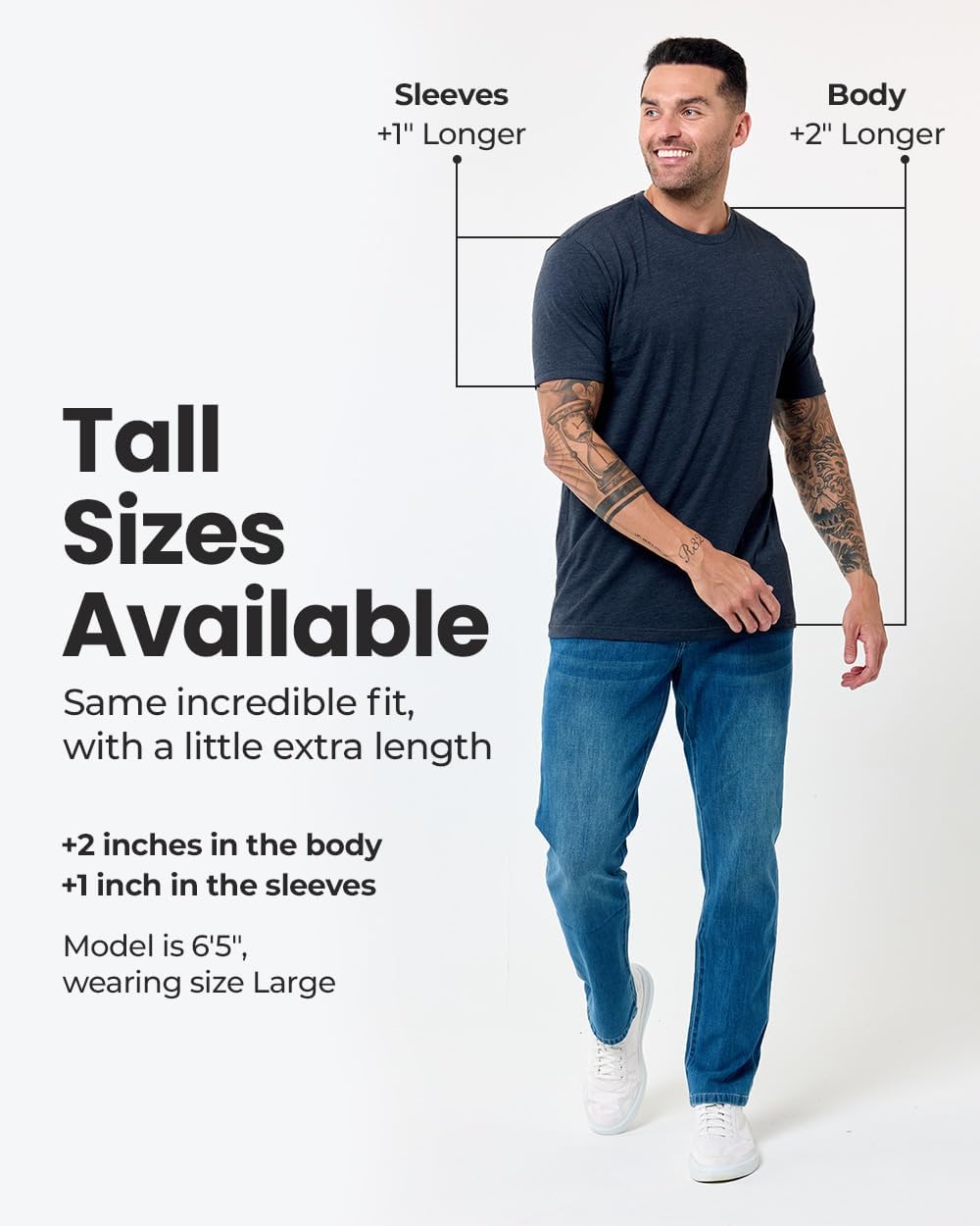 INTO THE AM Mens T Shirts Soft Cotton Blend Crew Neck Tee S - 4XL Athletic Fit Plain Casual T-Shirt for Men - Image 6