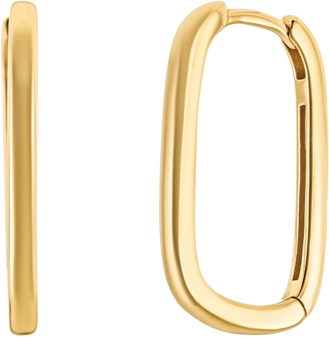 CAITLYNMINIMALIST 18k Gold Plated Sterling Silver Geometric Rectangle Small Medium Large Contemporary Hoop Earrings for Women