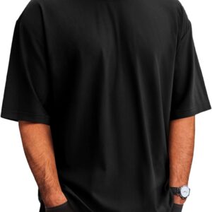 Runcati Mens Casual T-Shirts Short Sleeve Lightweight Oversized Summer Cotton Tee Beach Crew Neck Tops
