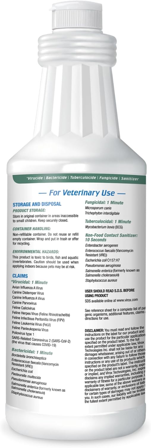 REScue One-Step Ready-to-Use Disinfectant Cleaner & Deodorizer – For Veterinary Use, Animal Shelters, Pet Foster Homes, Kennels, Litter Box – 32 Ounce RTU (Spray Nozzle NOT Included) - Image 8