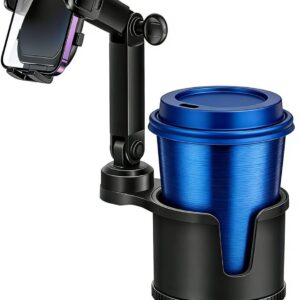 Cup Phone Holders for Your Car, [360°Adjustable] Car Cup Holder Phone Cradle for 2.5-4″ Cup Holders-Compatible with iPhone 15/14 Pro, Phone Holder Mount for Truck/SUV| Anti-Slip & No Shake Design