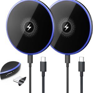 Wireless Charger 2Pack 6FT 15W Samsung Magnetic Wireless Charger Fast Charging Pad for Samsung Galaxy S26 S25 Ultra/S24 FE/S23 Ultra/S22/S21/Z Google Pixel 9 8a 7a 8 7 Pro | Strong Magnet Technology