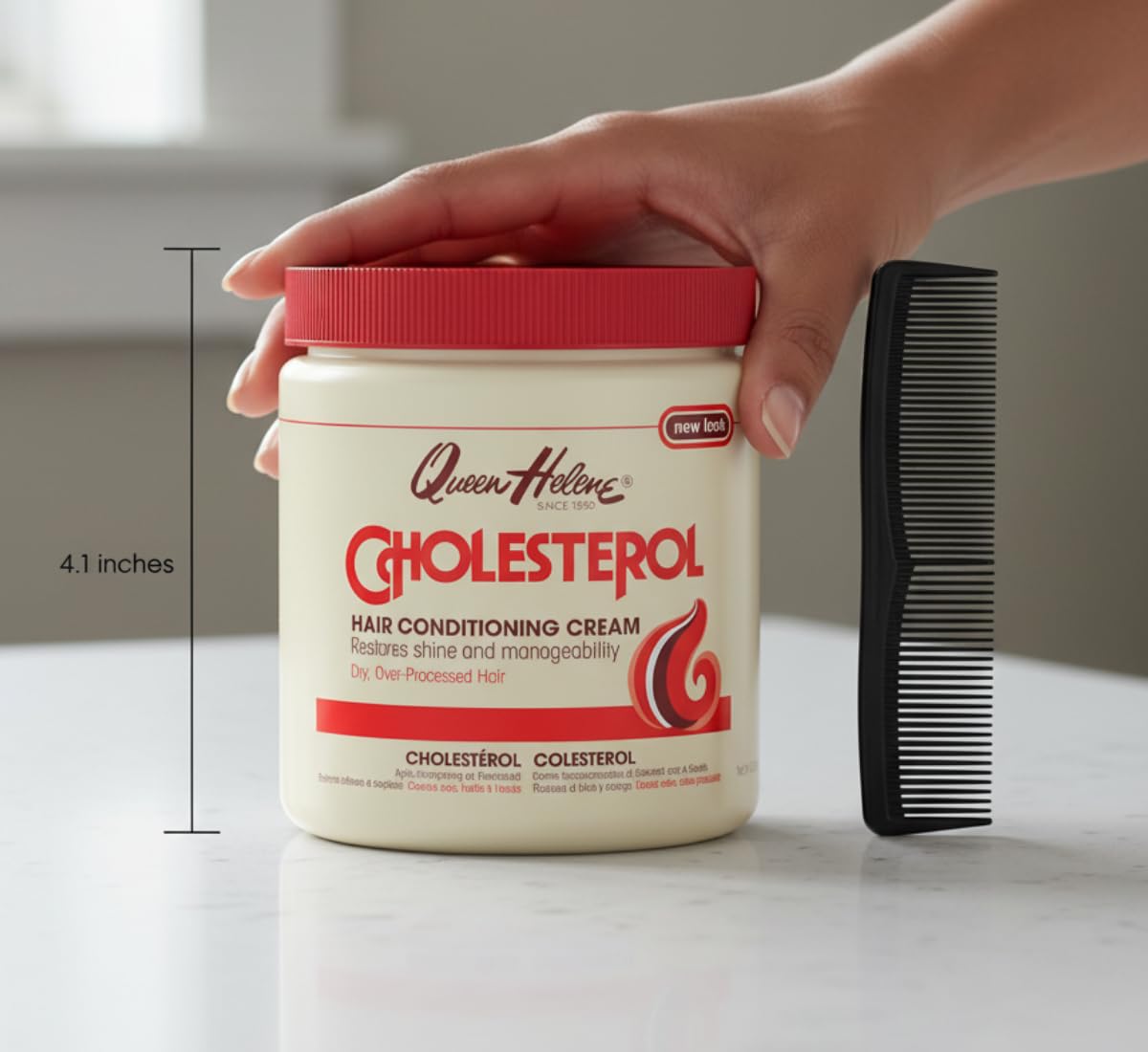 Queen Helene Cholesterol Hair Conditioning Cream – Deep Repair Treatment for Dry, Damaged & Chemically Treated Hair | Moisture-Restoring Mask | 15 oz Jar | Deep Moisture - Image 7