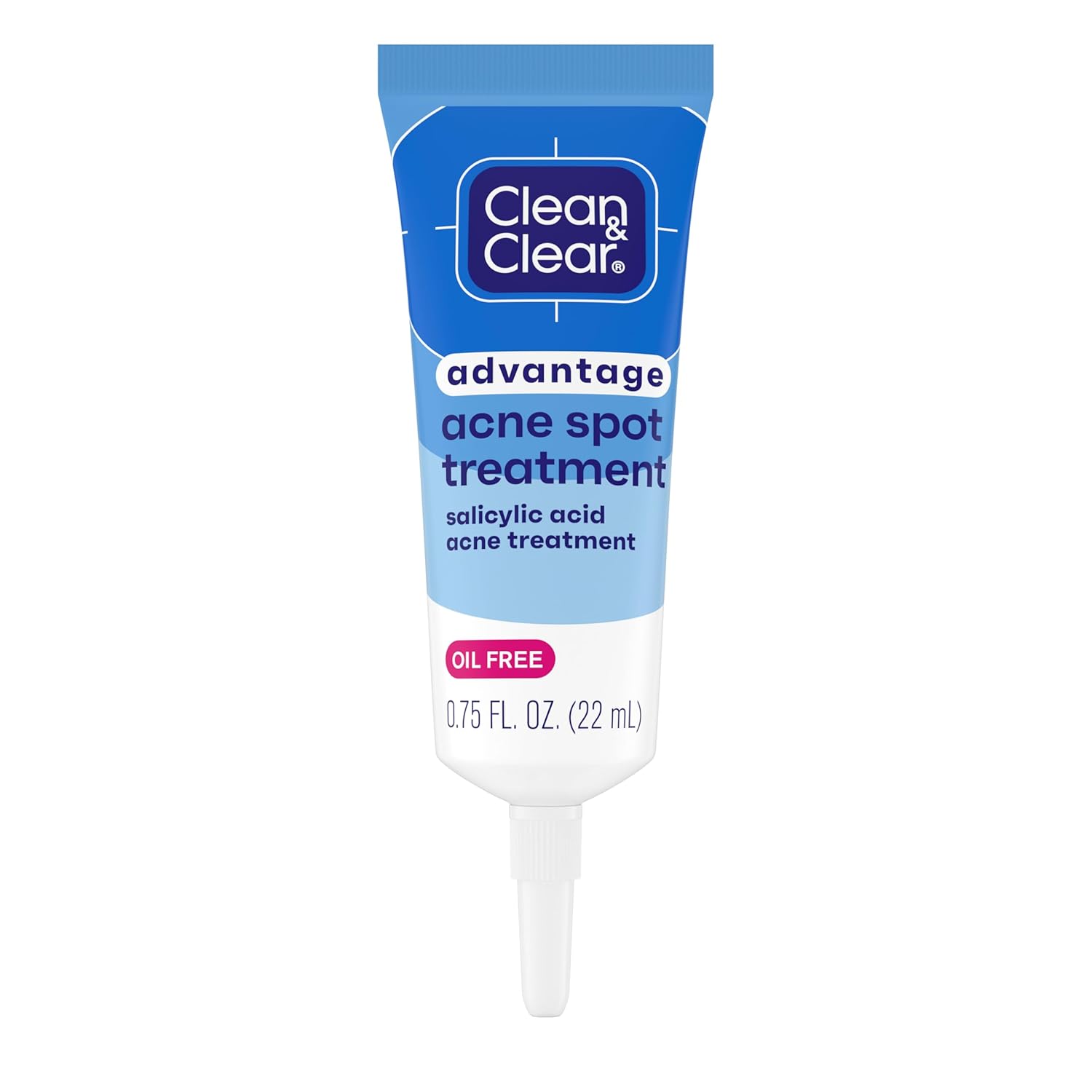 Clean and Clear Advantage Acne Spot Treatment Gel Cream with 2% Salicylic Acid & Witch Hazel, Acne Pimple Medication for Blemish & Blackhead Removal, Fragrance Free, 0.75 fl. oz
