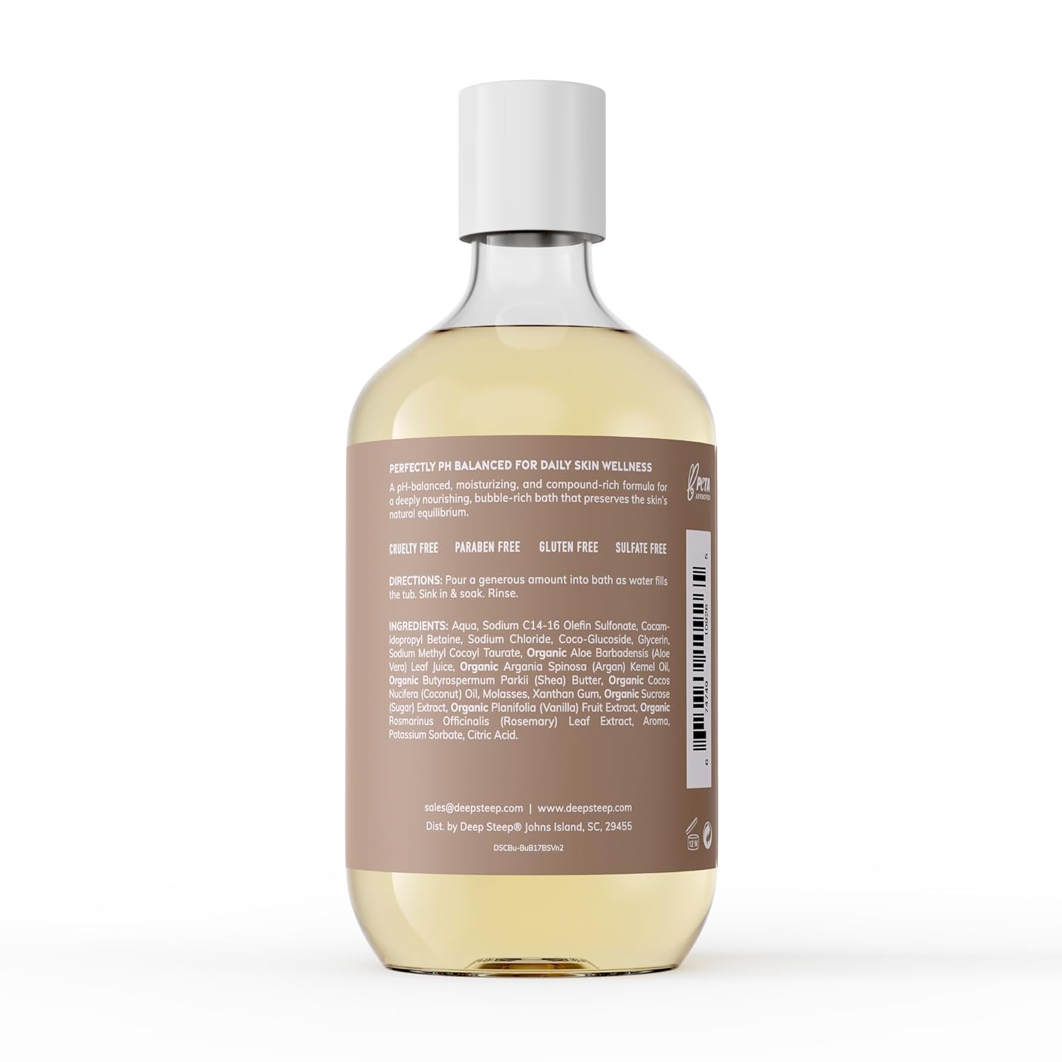 Deep Steep Brown Sugar Vanilla Bubble Bath for Women, Hypoallergenic, Clinically Tested, Clean Formula for Sensitive Skin, Sulfate-Free, 17 fl oz Bottle, Essential Bath Accessories - Image 2