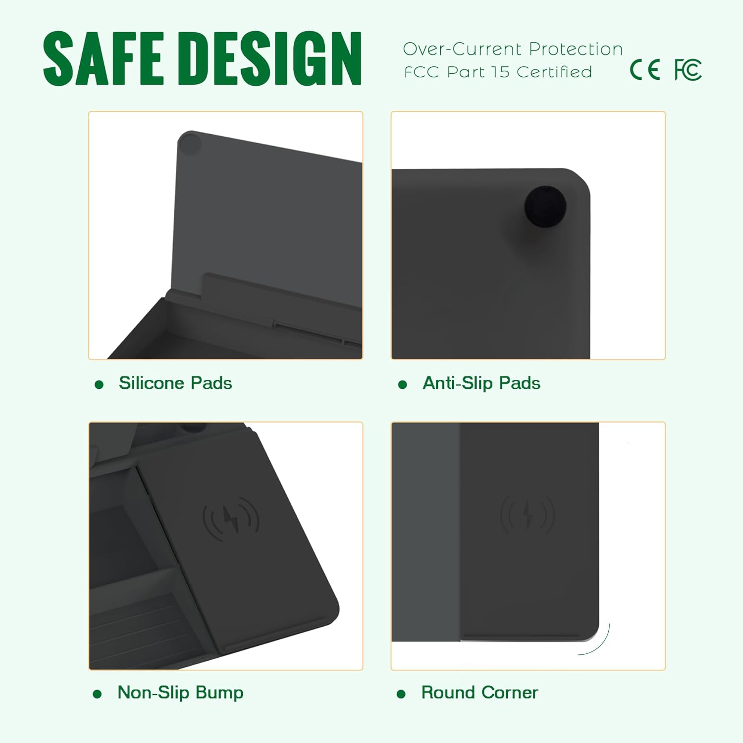 SELEAD Desktop Glass Whiteboard with Wireless Charger Station, Dry Erase Board Computer Pad Keyboard Stand with Organizer for Home, School, Office Desk Accessories, Black - Image 6
