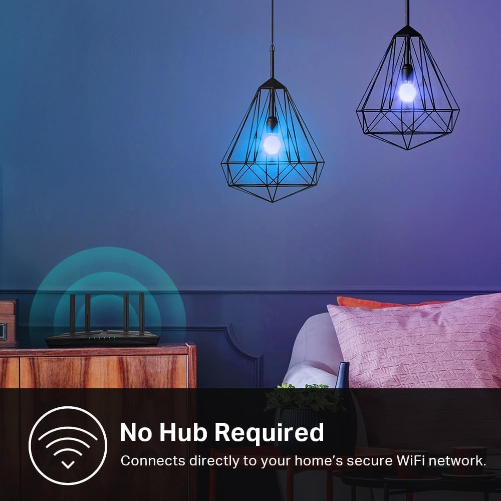 Kasa Smart Light Bulbs, Full Color Changing Dimmable Smart WiFi Bulbs Compatible with Alexa and Google Home, A19, 60 W 800 Lumens,2.4Ghz only, No Hub Required, 2-Pack (KL125P2), Multicolor - Image 9