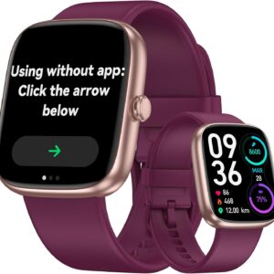 DAVIKO Smart Watch Senior Friendly Large Font No App/Phone Required Fitness Tracker, Waterproof Pedometer Watch with Step Counter Calories/Sleep Tracker for Walking Running for Men Women