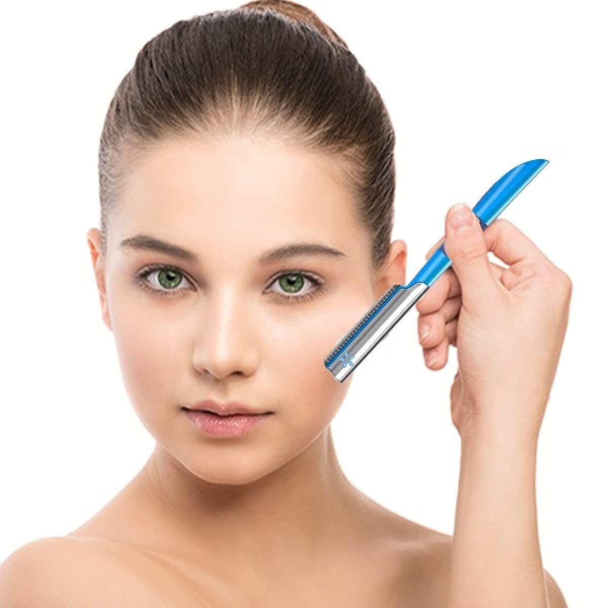 Facial Razor Hair Removal - Dermaplaning Tool Peach Fuzz Remover Trimmer Women Remove Fine Hair Blue Eyebrow Razors Dermaplane Face Shavers Exfoliating Sensitive Skin Travel Essential - Image 6