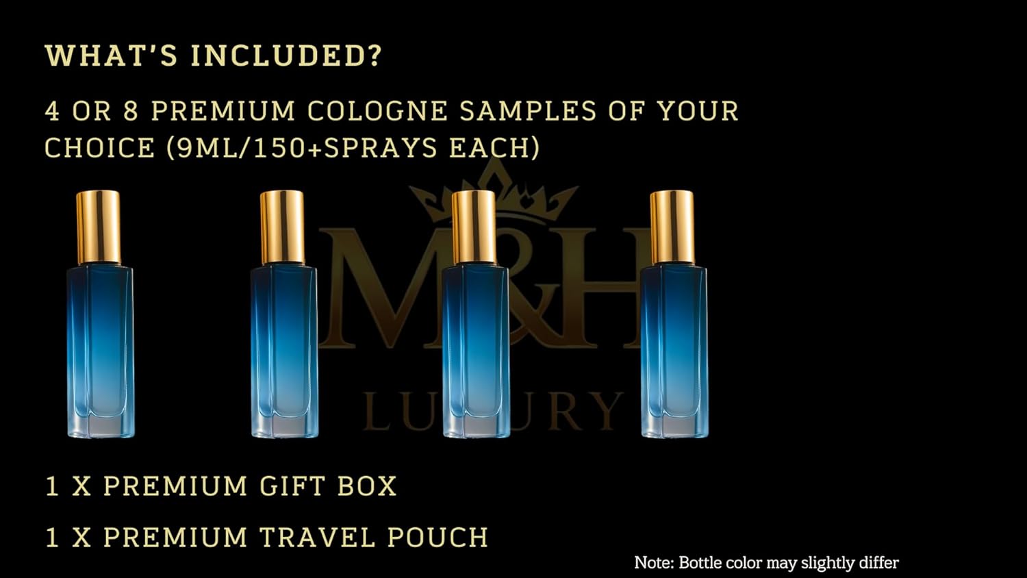 M&H Luxury Mens Cologne Sampler Sets (4 or 8 bottles, 9ml each) - Choose Your Own Designer Cologne Samples for Men - Travel Size Perfumes Gift, Men Colognes Sampler Set with Gift box and Travel Pouch - Image 2