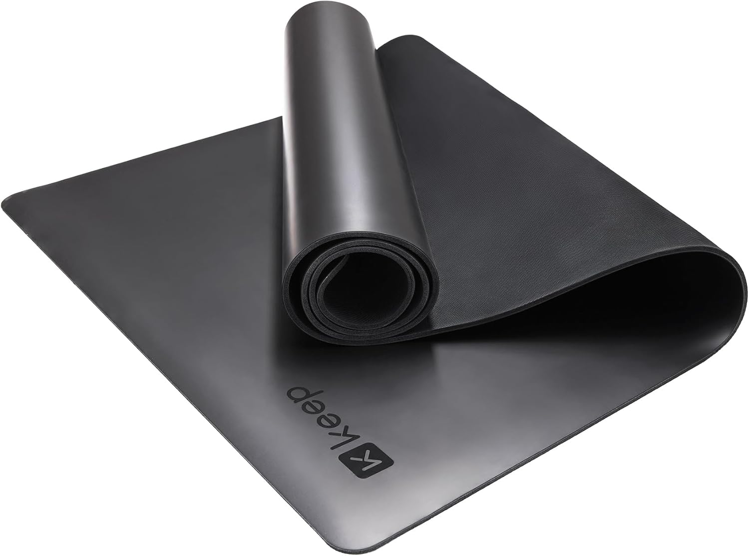 KEEP Rubber Yoga Mat - Professional Sweat Absorbent PU & Natural Rubber. Non Slip Workout Mats for Women & Men, 5mm Thick, 72"x26" Extra Long Wide Pad for Hot Yoga, Pilates, HIIT, Home Gym - Strap Included