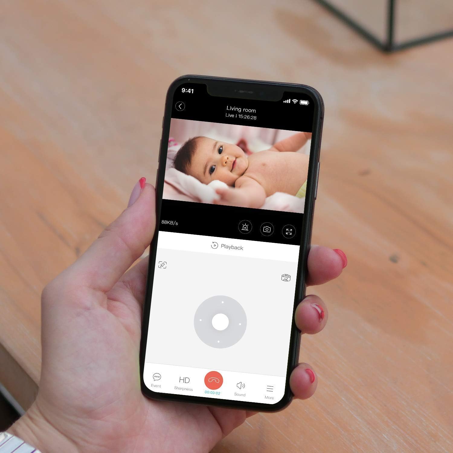 Security Camera 2K, blurams Baby Monitor Dog Camera 360-degree for Home Security w/Smart Motion Tracking, Phone App, IR Night Vision, Siren, Works with Alexa & Google Assistant & IFTTT, 2-Way Audio - Image 2