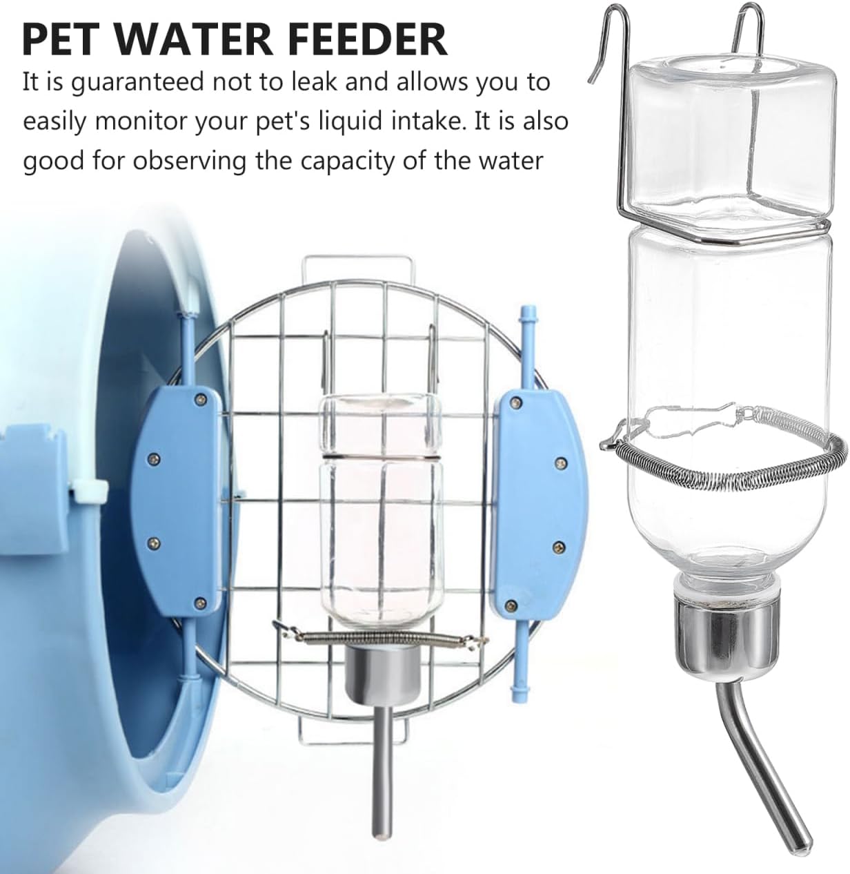 Small Animal Water Bottle 2 Pack, No Drip Guinea Pig Water Bottle & Rabbit Water Dispenser, 350ml Leakproof Pet Water Dispenser for Hamster, Bunny & Small Pet Cage Accessories - Image 6