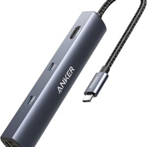 Anker 6-in-1 USB C Hub with Ethernet, USB C to 4K HDMI Multiport Adapter, 1Gbps Ethernet, 65W Power Delivery, 1xUSB-C & 2xUSB-A Ports for MacBook Air, iPad Pro, XPS, Home Office and More