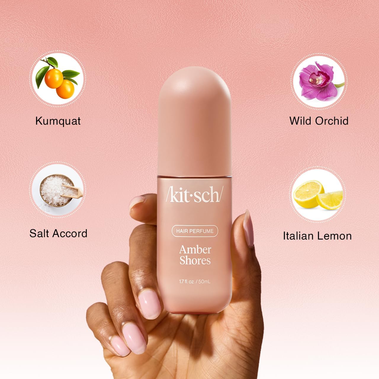Kitsch Hair Perfume for Women - Amber Shores | Clean, Deodorizing & Patented Odor-Eliminating Technology Hair Spray & Body Mist - Freshen Hair, Body & Pillows - Woody Aquatic Scent - 50mL - Image 6