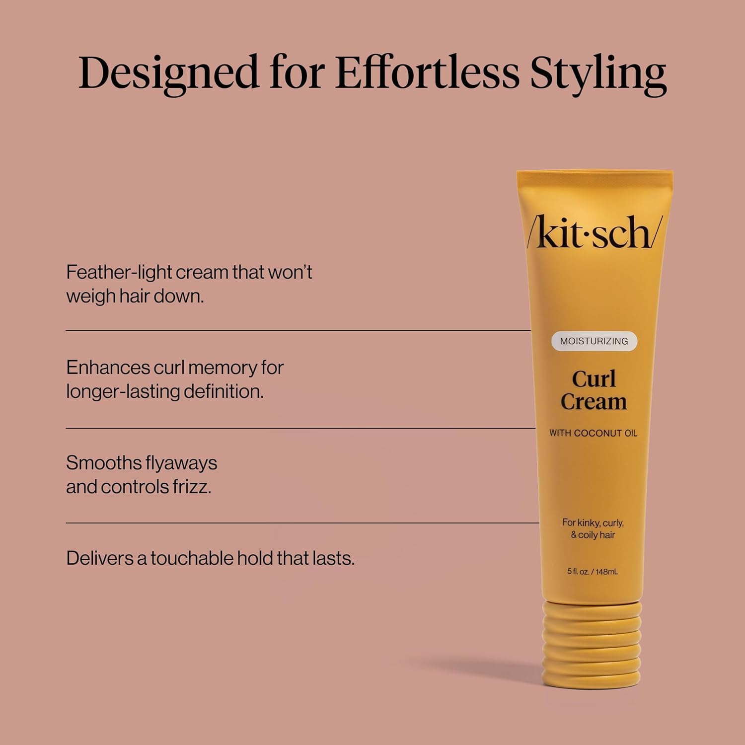 Kitsch Moisturizing Curl Cream for Curly Hair – Lightweight Curly Hair Products for Men & Women | Defines Curls, Controls Frizz & Boosts Shine | Hydrating Curling Cream - 5.3 oz - Image 6