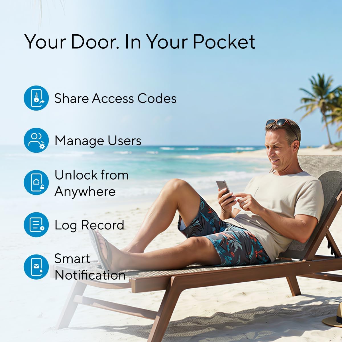 ULTRALOQ Bolt SE Smart Lock, Built-in Wi-Fi, Matter Over Thread, Works with Apple Home, Alexa, Google, 7-in-1 Keyless Entry Deadbolt with Fingerprint ID, App, Keypad, Remote Control, 18 Months Battery - Image 3
