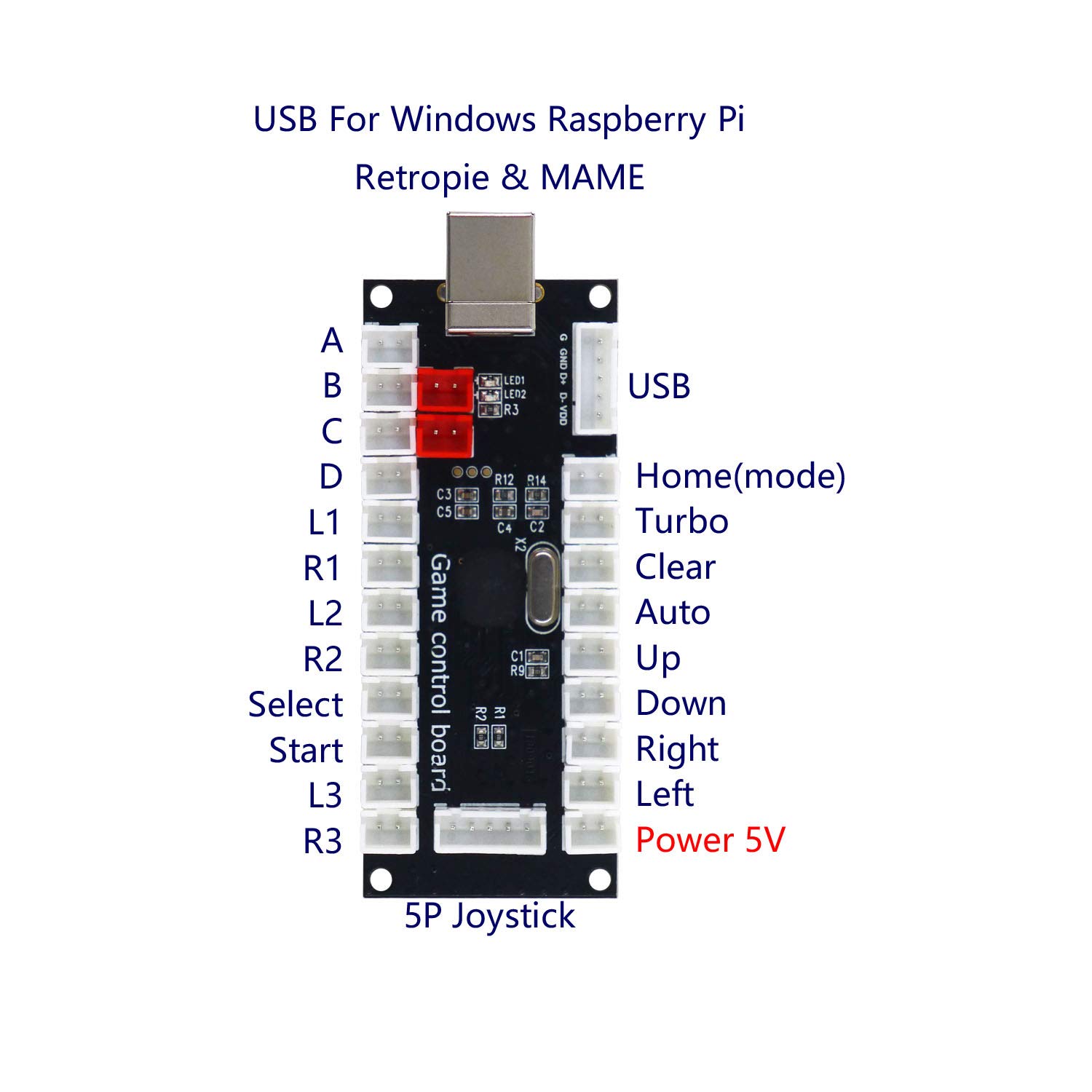 SJ@JX Arcade Game DIY Kit 2 Player Zero Delay USB Encoder Button Joystick Controller for Retro Raspberry MAME Jamma NES PC Windows - Image 2
