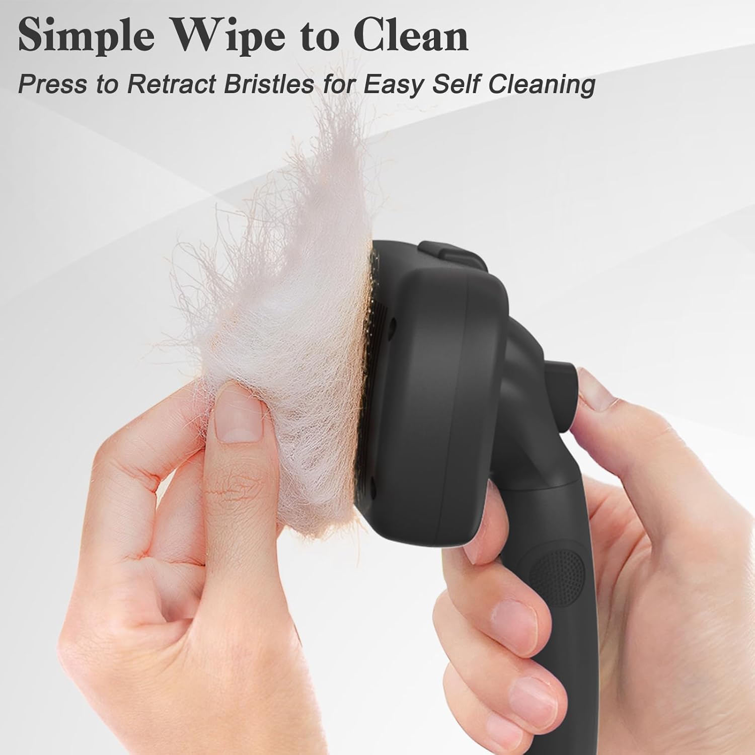 Swihauk Self Cleaning Slicker Brush for Dogs & Cats - Skin Friendly Deshedding and Grooming Brush for Haired Pets, Pet Supplies Accessory, Black - Image 3