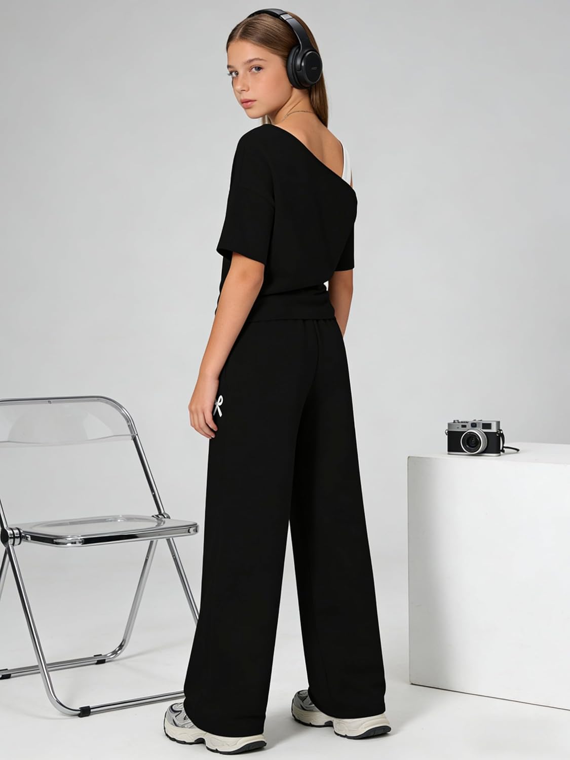 Teen Girls Clothes Off the Shoulder Top and Wide Leg Pants Matching Outfit Set with Pockets Size 7-16 - Image 7