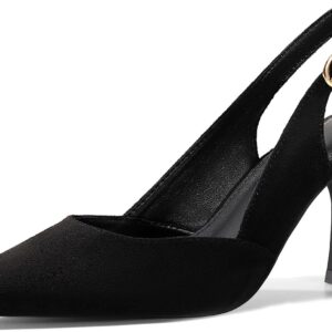 Rilista Women’s Slingback Kitten Heels Closed Pointed Toe Backless Wedding Party Dress Pumps Shoes